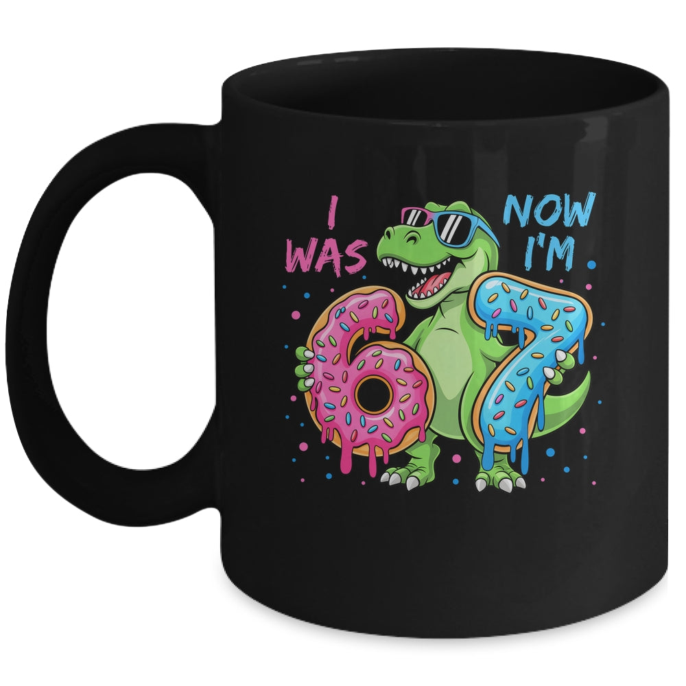I Was Six Now I'm Seven Dinosaur 67 Meme 7th Birthday Mug | siriusteestore
