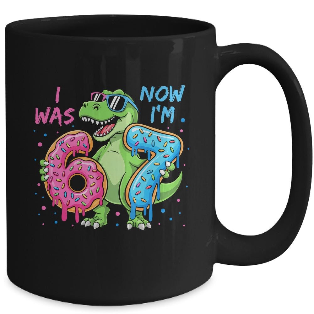 I Was Six Now I'm Seven Dinosaur 67 Meme 7th Birthday Mug | siriusteestore