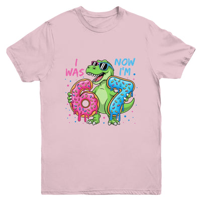 I Was Six Now I'm Seven Dinosaur 67 Meme 7th Birthday Youth Shirt | siriusteestore