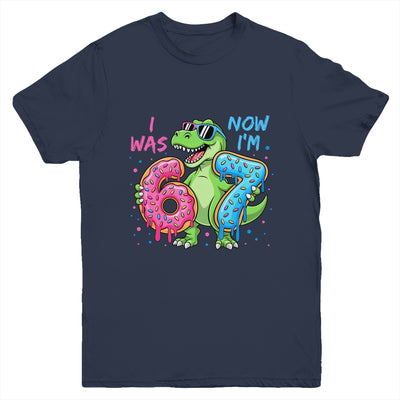 I Was Six Now I'm Seven Dinosaur 67 Meme 7th Birthday Youth Shirt | siriusteestore