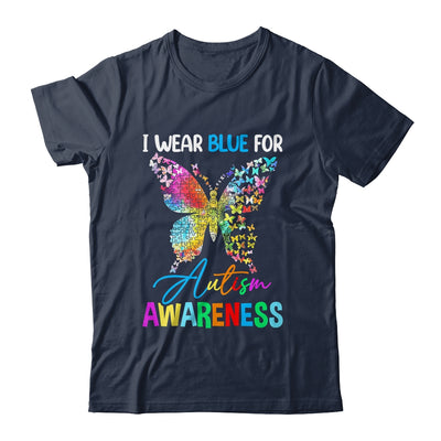 I Wear Blue For Autism Awareness Month Butterfly Women Kids Shirt & Tank Top | siriusteestore