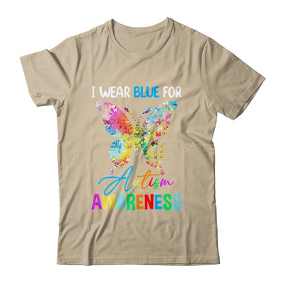 I Wear Blue For Autism Awareness Month Butterfly Women Kids Shirt & Tank Top | siriusteestore