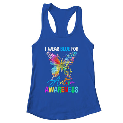I Wear Blue For Autism Awareness Month Butterfly Women Kids Shirt & Tank Top | siriusteestore