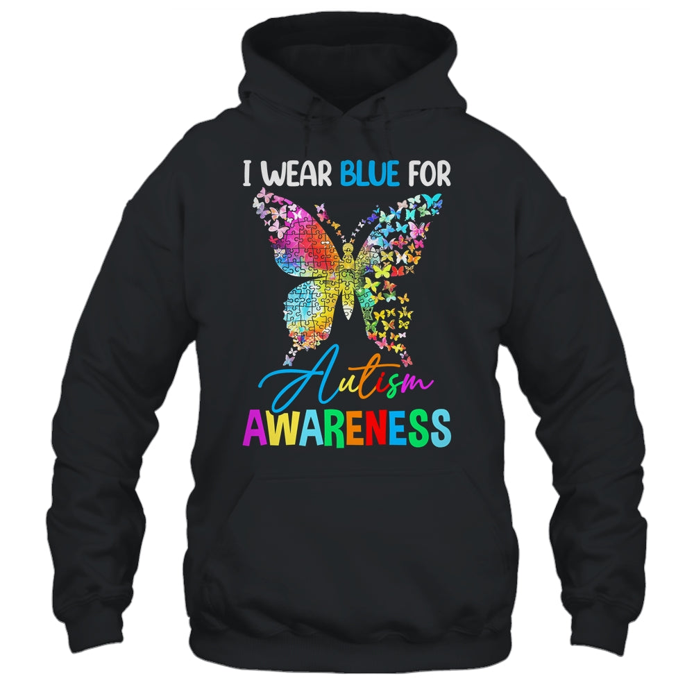 I Wear Blue For Autism Awareness Month Butterfly Women Kids Shirt & Tank Top | siriusteestore