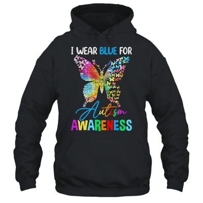 I Wear Blue For Autism Awareness Month Butterfly Women Kids Shirt & Tank Top | siriusteestore