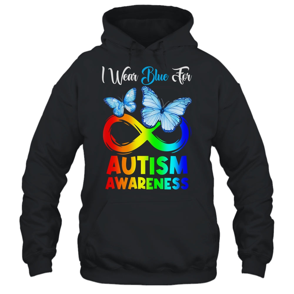 I Wear Blue For Autism Awareness Month Infinity Butterfly Shirt & Tank Top | siriusteestore