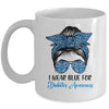 I Wear Blue For Diabetes Awareness Leopard Messy Bun Hair Mug | siriusteestore