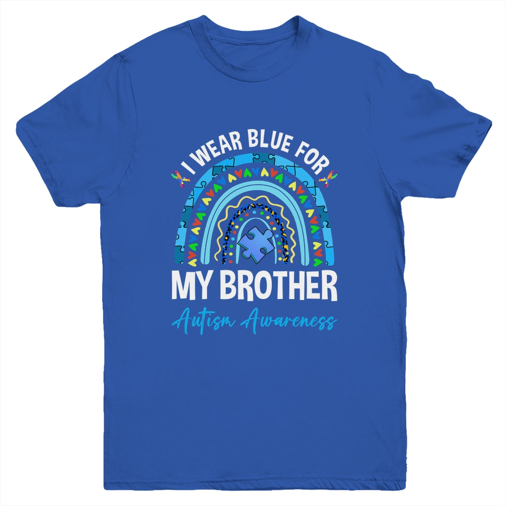 I Wear Blue For My Brother Autism Awareness Matching Family Youth Shirt | siriusteestore