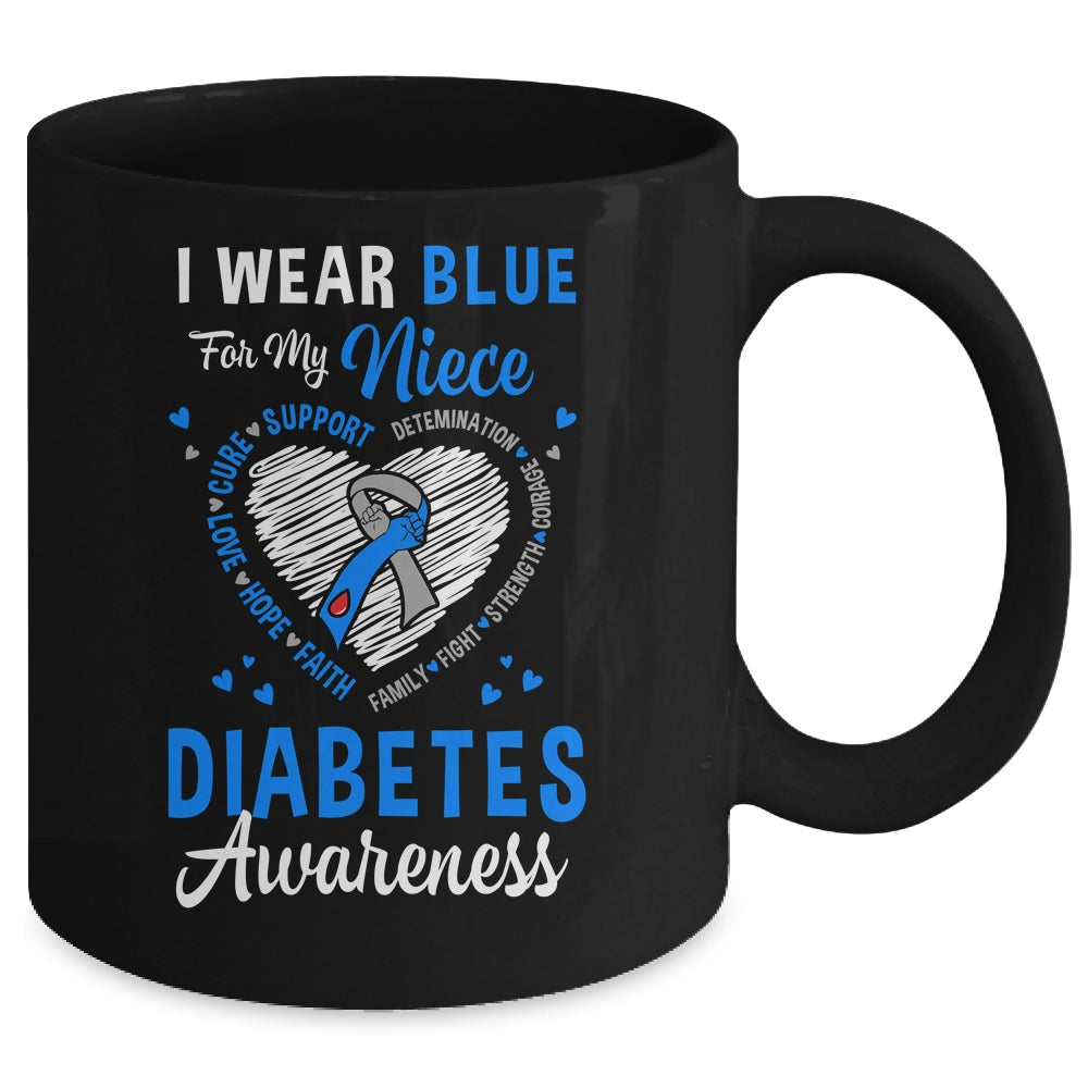 I Wear Blue For My Niece Type 1 Diabetes Awareness Month Warrior Mug | siriusteestore