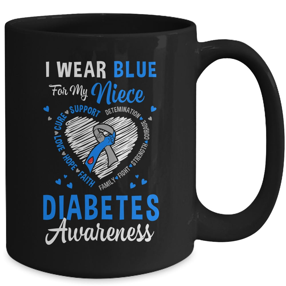I Wear Blue For My Niece Type 1 Diabetes Awareness Month Warrior Mug | siriusteestore