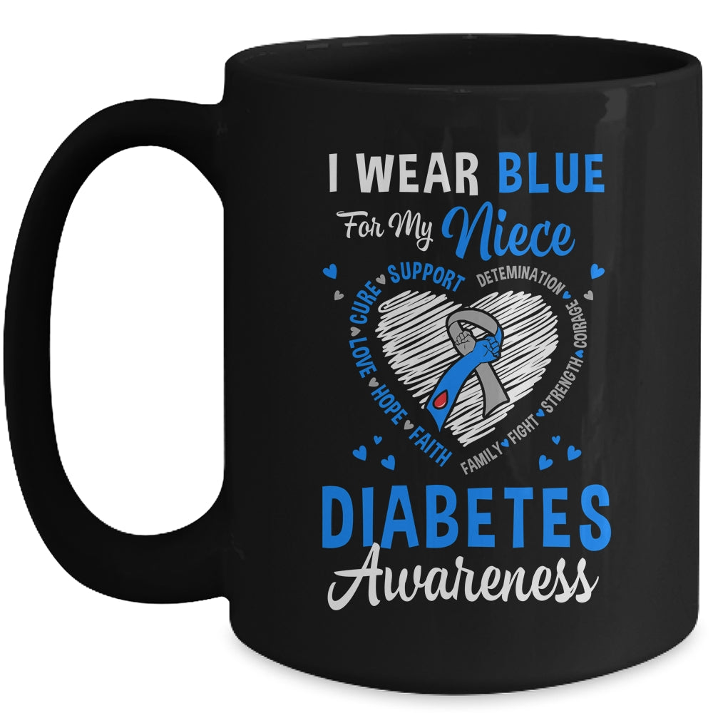 I Wear Blue For My Niece Type 1 Diabetes Awareness Month Warrior Mug | siriusteestore
