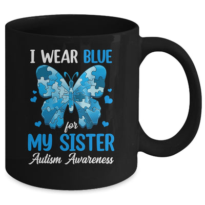 I Wear Blue For My Sister Autism Awareness Brother Girl Kids Mug | siriusteestore