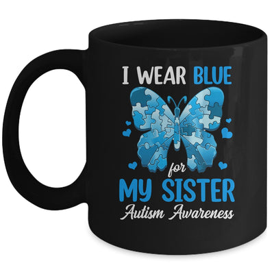 I Wear Blue For My Sister Autism Awareness Brother Girl Kids Mug | siriusteestore