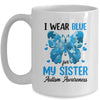 I Wear Blue For My Sister Autism Awareness Brother Kids Girl Mug | siriusteestore