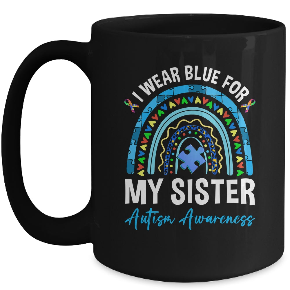 I Wear Blue For My Sister Autism Awareness Matching Family Mug | siriusteestore