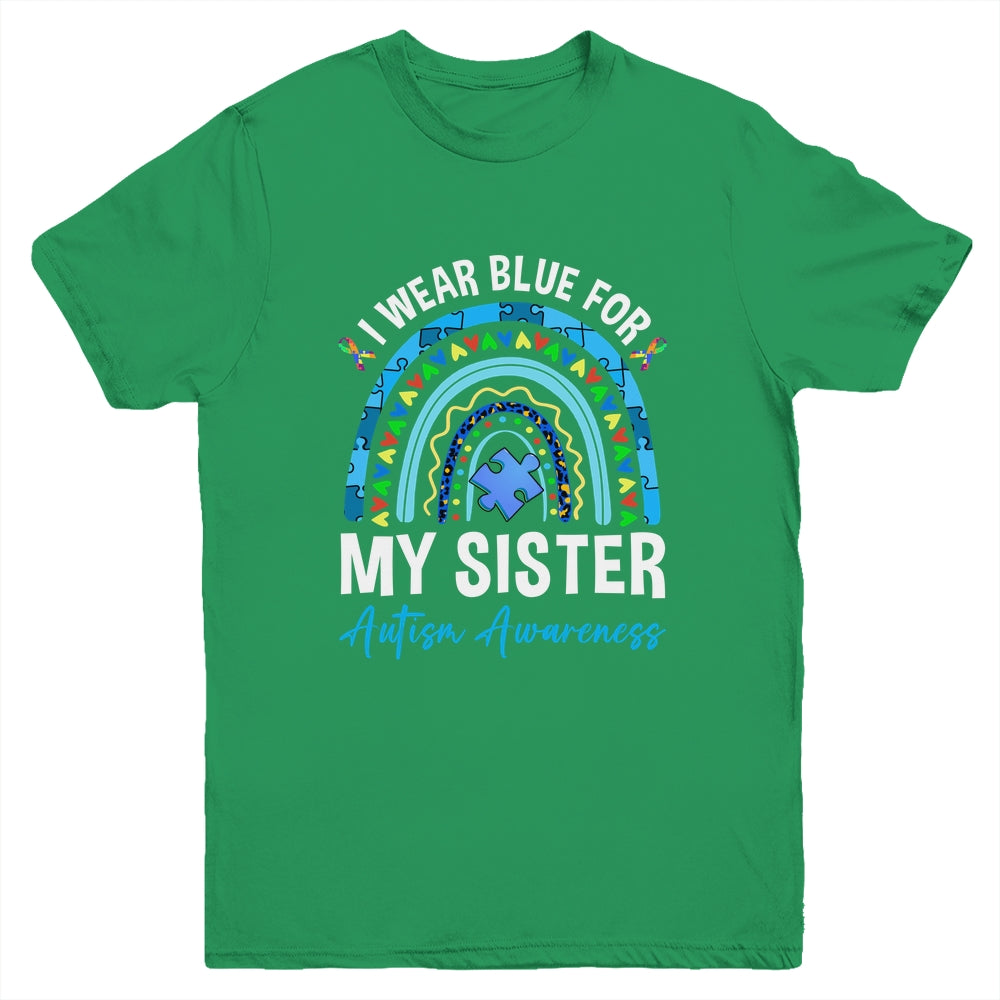 I Wear Blue For My Sister Autism Awareness Matching Family Youth Shirt | siriusteestore