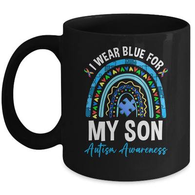 I Wear Blue For My Son Autism Awareness Matching Family Mug | siriusteestore