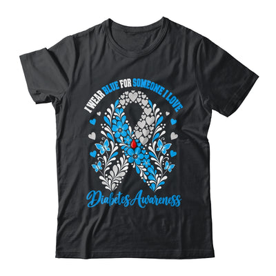 I Wear Blue For Someone I Love Type 1 Diabetes Awareness Day Floral Shirt & Hoodie | siriusteestore