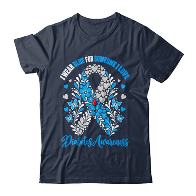 I Wear Blue For Someone I Love Type 1 Diabetes Awareness Day Floral Shirt & Hoodie | siriusteestore