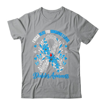 I Wear Blue For Someone I Love Type 1 Diabetes Awareness Day Floral Shirt & Hoodie | siriusteestore