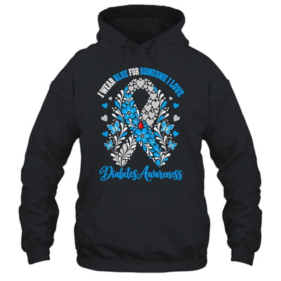 I Wear Blue For Someone I Love Type 1 Diabetes Awareness Day Floral Shirt & Hoodie | siriusteestore