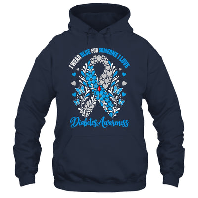 I Wear Blue For Someone I Love Type 1 Diabetes Awareness Day Floral Shirt & Hoodie | siriusteestore