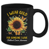 I Wear Gold Childhood Cancer Awareness Sunflower Women Kids Mug | siriusteestore