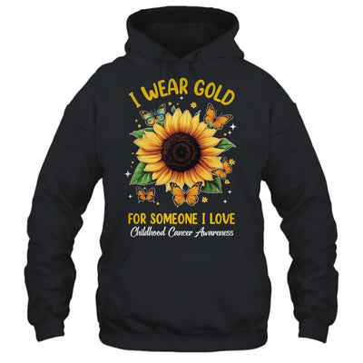 I Wear Gold Childhood Cancer Awareness Sunflower Women Kids Shirt & Hoodie | siriusteestore