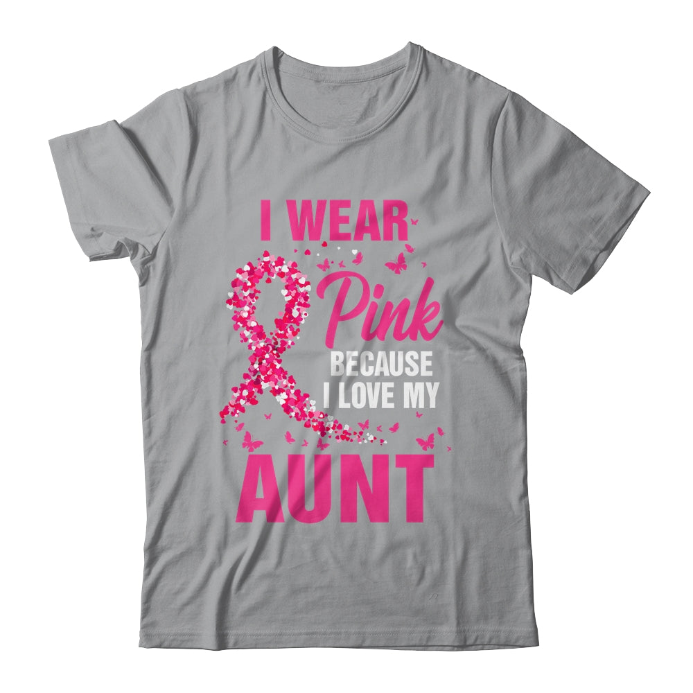 I Wear Pink For My Aunt Breast Cancer Awareness Butterfly Shirt & Tank Top | siriusteestore