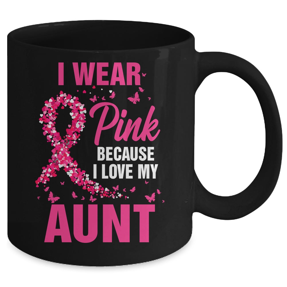 I Wear Pink For My Aunt Breast Cancer Awareness Butterfly Mug | siriusteestore