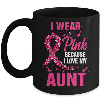I Wear Pink For My Aunt Breast Cancer Awareness Butterfly Mug | siriusteestore
