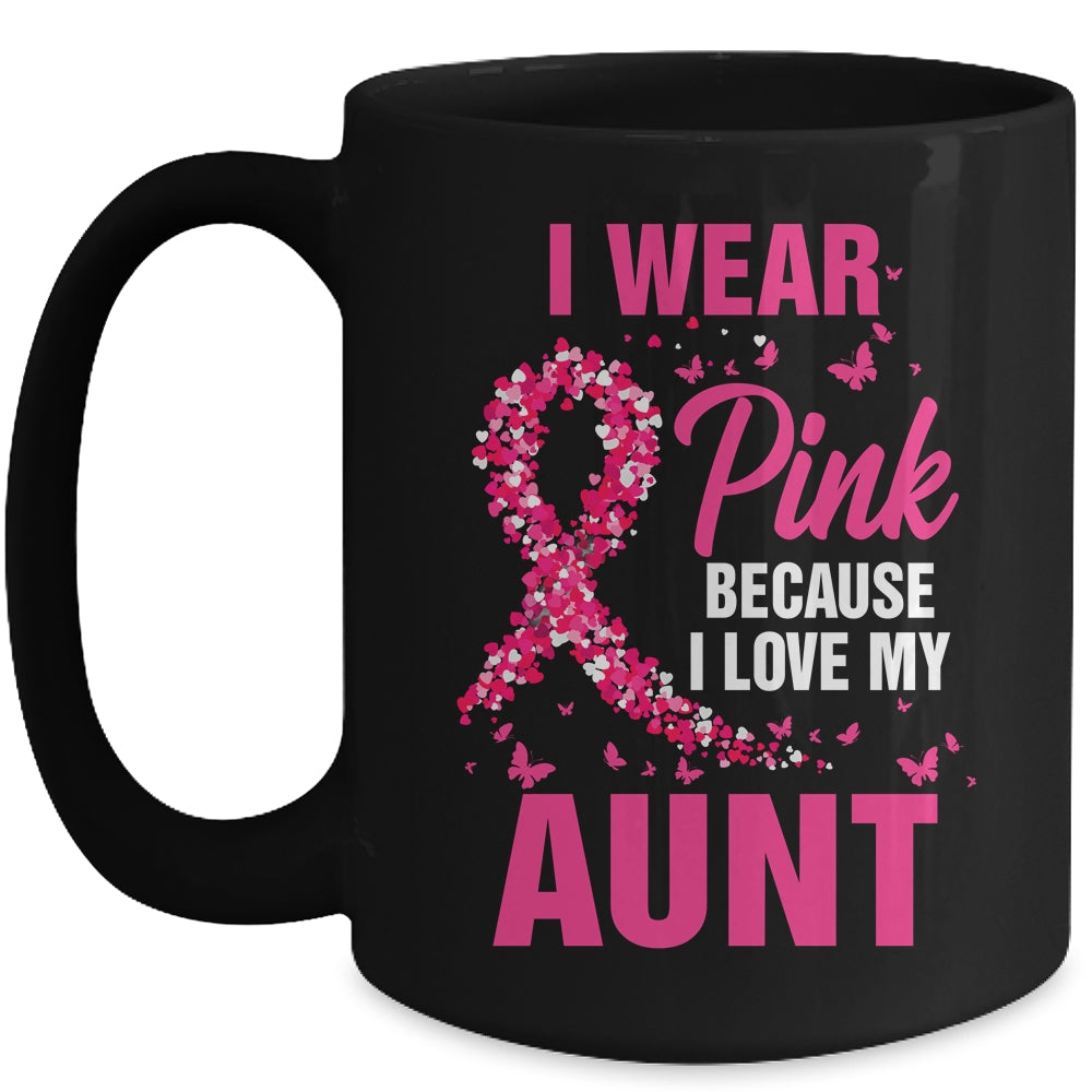 I Wear Pink For My Aunt Breast Cancer Awareness Butterfly Mug | siriusteestore
