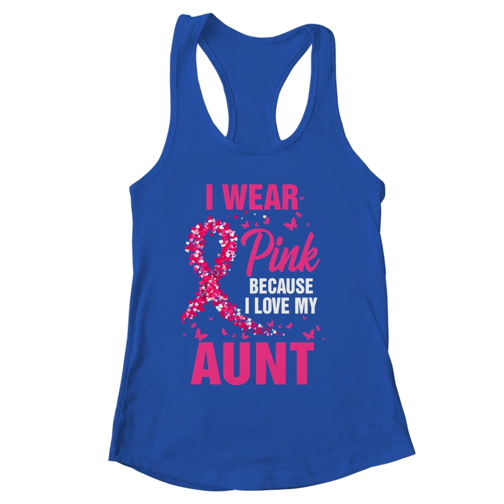 I Wear Pink For My Aunt Breast Cancer Awareness Butterfly Shirt & Tank Top | siriusteestore
