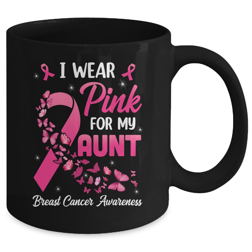 I Wear Pink For My Aunt Breast Cancer Awareness Women Mug | siriusteestore