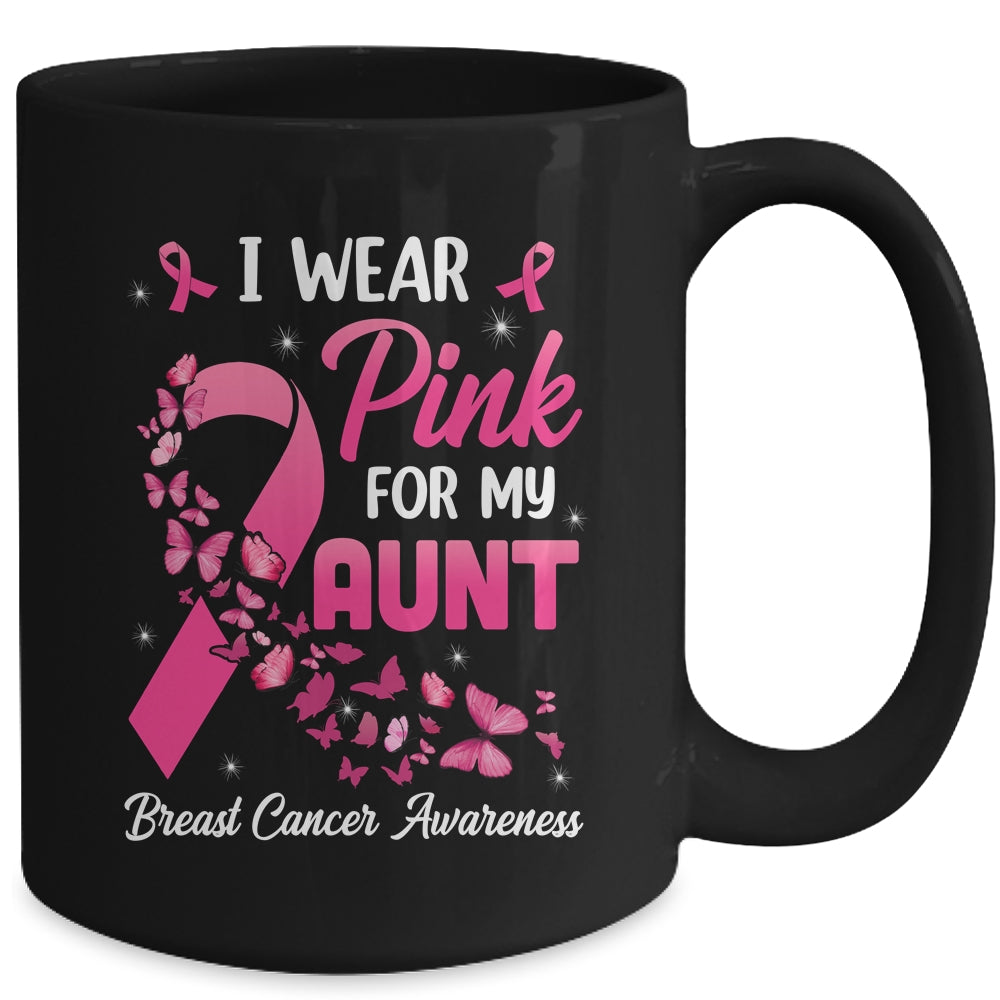 I Wear Pink For My Aunt Breast Cancer Awareness Women Mug | siriusteestore