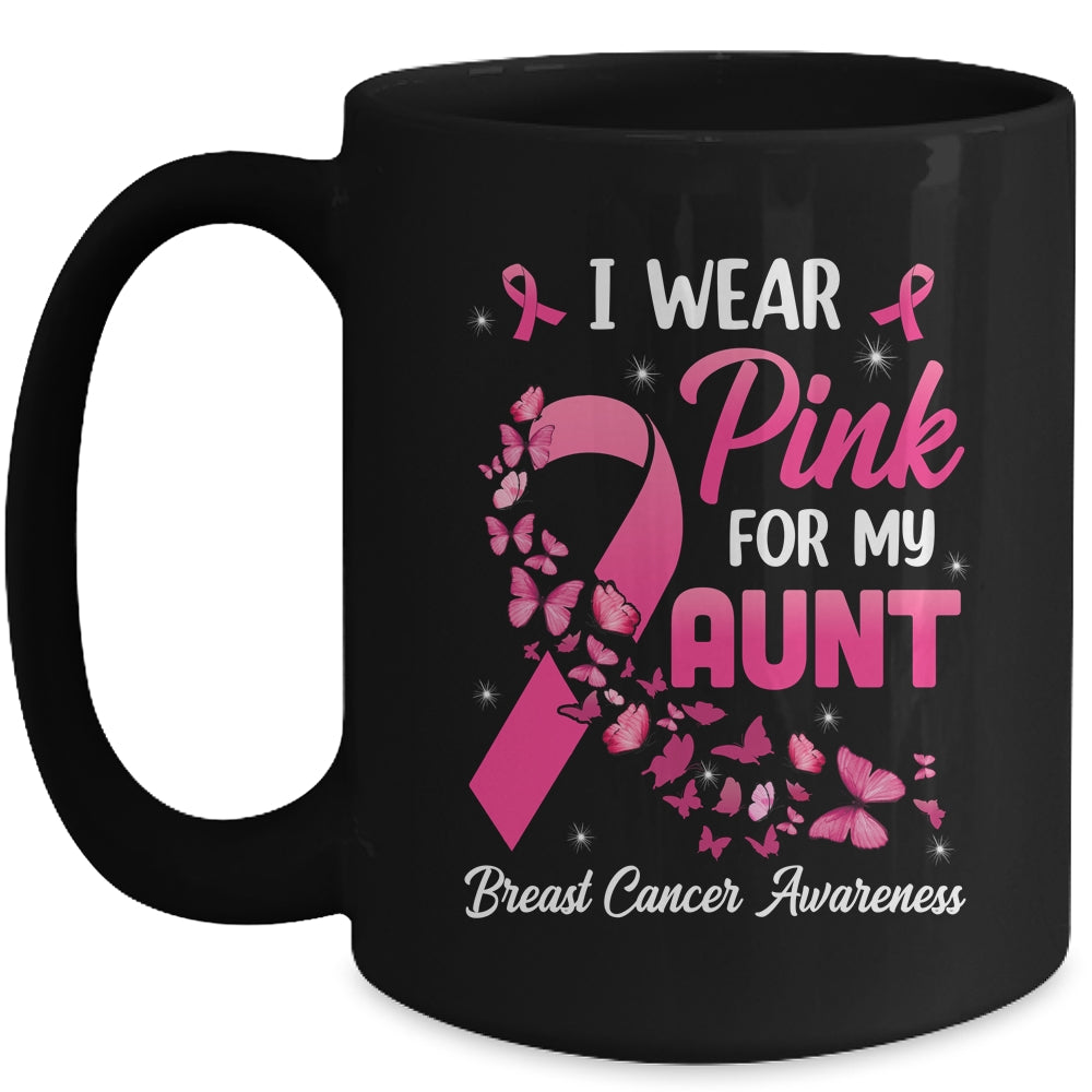 I Wear Pink For My Aunt Breast Cancer Awareness Women Mug | siriusteestore