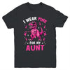 I Wear Pink For My Aunt T-Rex Dinosaur Breast Cancer Awareness Youth Shirt | siriusteestore