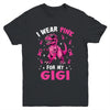 I Wear Pink For My Gigi T-Rex Dinosaur Breast Cancer Awareness Youth Shirt | siriusteestore