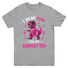 I Wear Pink For My Godmother T-Rex Dinosaur Breast Cancer Awareness Youth Shirt | siriusteestore