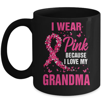 I Wear Pink For My Grandma Breast Cancer Awareness Butterfly Mug | siriusteestore