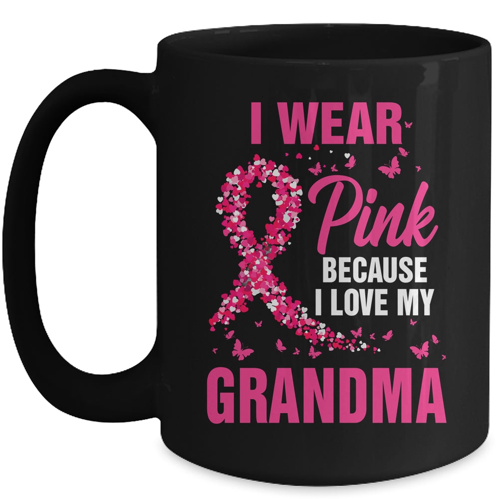 I Wear Pink For My Grandma Breast Cancer Awareness Butterfly Mug | siriusteestore