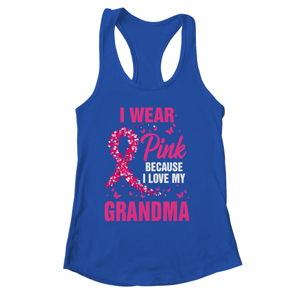 I Wear Pink For My Grandma Breast Cancer Awareness Butterfly Shirt & Tank Top | siriusteestore