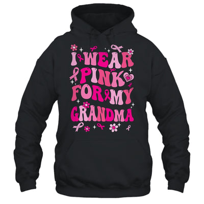 I Wear Pink For My Grandma Breast Cancer Awareness Support Groovy Shirt & Hoodie | siriusteestore