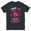 I Wear Pink For My Lolly T-Rex Dinosaur Breast Cancer Awareness Youth Shirt | siriusteestore