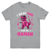 I Wear Pink For My Mamaw T-Rex Dinosaur Breast Cancer Awareness Youth Shirt | siriusteestore