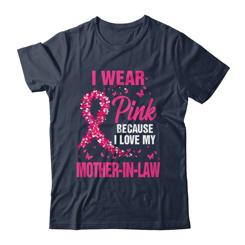 I Wear Pink For My Mother-In-Law Breast Cancer Awareness Butterfly Shirt & Tank Top | siriusteestore