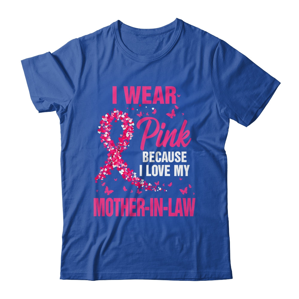 I Wear Pink For My Mother-In-Law Breast Cancer Awareness Butterfly Shirt & Tank Top | siriusteestore