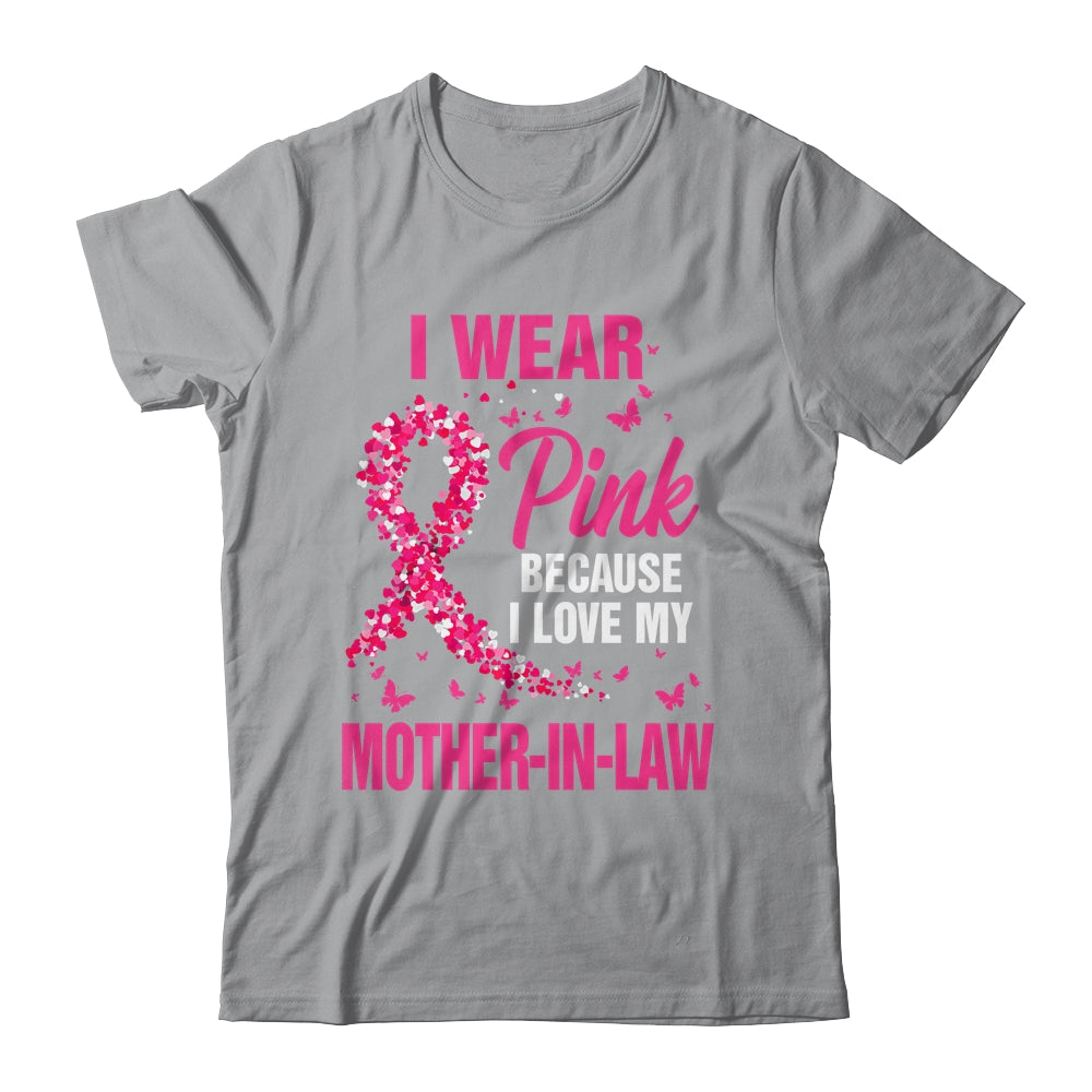 I Wear Pink For My Mother-In-Law Breast Cancer Awareness Butterfly Shirt & Tank Top | siriusteestore