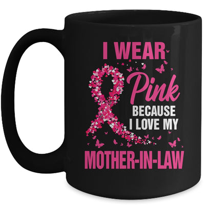 I Wear Pink For My Mother-In-Law Breast Cancer Awareness Butterfly Mug | siriusteestore