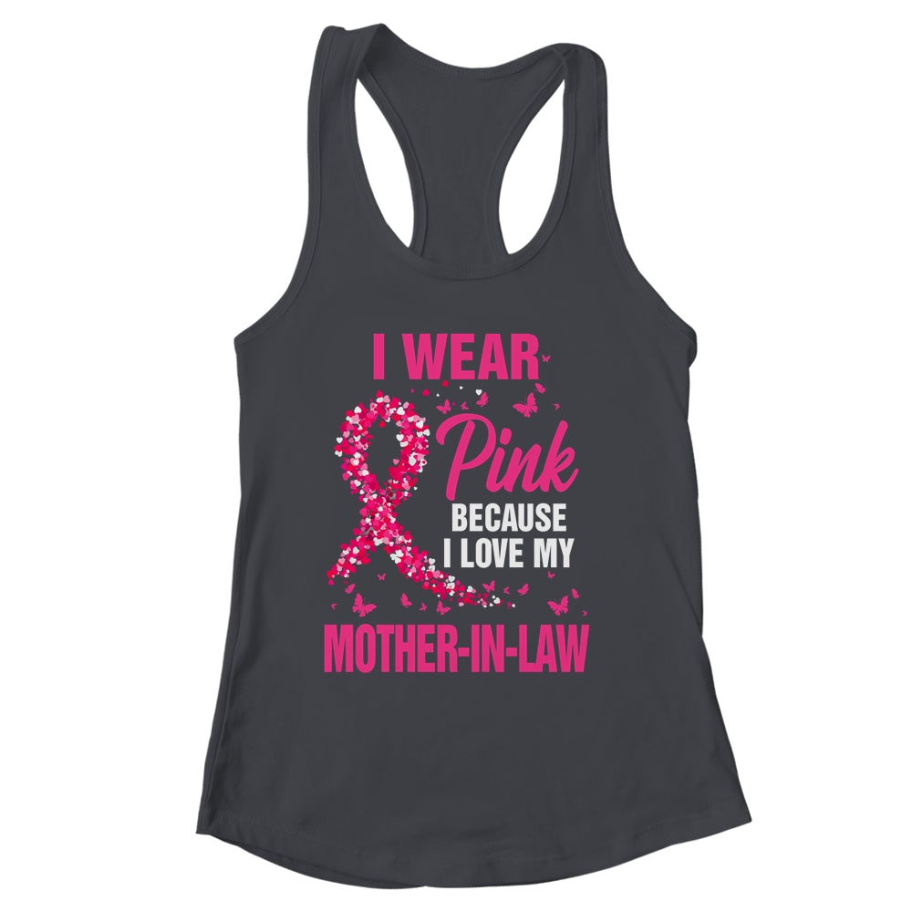 I Wear Pink For My Mother-In-Law Breast Cancer Awareness Butterfly Shirt & Tank Top | siriusteestore